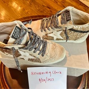 Golden Goose Bergdorf Goodman Exclusives — Gold Sparkly Midstars Size 37